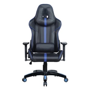 Кресло компьютерное BRABIX "GT Carbon GM-120", две подушки, экокожа, черное/синее, 531930 в Ревде - предосмотр 3
