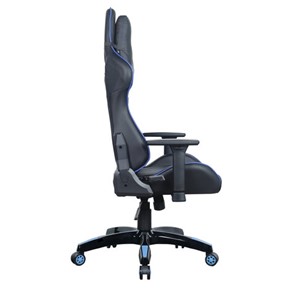 Кресло компьютерное BRABIX "GT Carbon GM-120", две подушки, экокожа, черное/синее, 531930 в Ревде - предосмотр 4