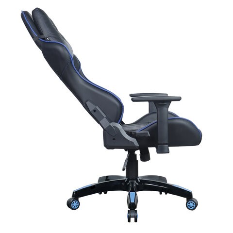 Кресло компьютерное BRABIX "GT Carbon GM-120", две подушки, экокожа, черное/синее, 531930 в Ревде - изображение 7