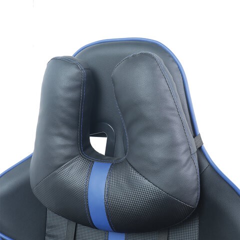 Кресло компьютерное BRABIX "GT Carbon GM-120", две подушки, экокожа, черное/синее, 531930 в Краснотурьинске - изображение 8