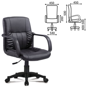 Офисное кресло BRABIX "Hit MG-300", с подлокотниками, экокожа, черное, 530864 в Краснотурьинске - предосмотр 1