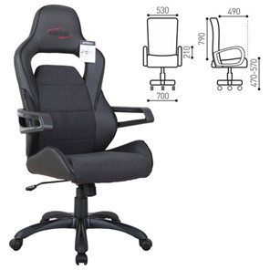 Кресло офисное Brabix Nitro GM-001 (ткань, экокожа, черное) 531817 в Каменске-Уральском - предосмотр 1