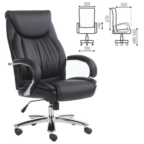 Офисное кресло Brabix Premium Advance EX-575 (хром, экокожа, черное) 531825 в Екатеринбурге - изображение 14