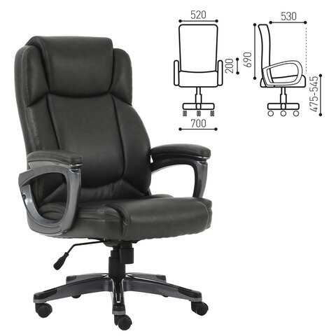 Офисное кресло Brabix Premium Favorite EX-577 (пружинный блок, рециклированная кожа, серое) 531935 в Екатеринбурге - изображение 12