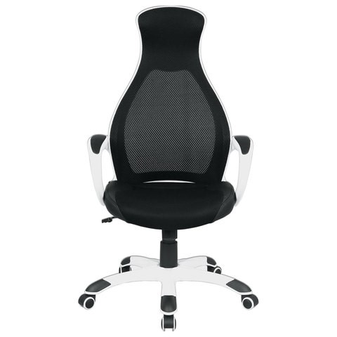 Кресло компьютерное Brabix Premium Genesis EX-517 (пластик белый, ткань/экокожа/сетка черная) 531573 в Ревде - изображение 3
