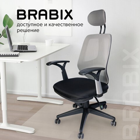 Компьютерное кресло BRABIX "Saturn ER-400", с подголовником, комбинированное, черное/серое, 530871 в Екатеринбурге - изображение 16