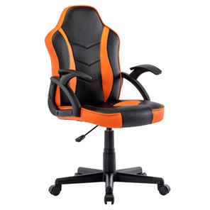 Офисное кресло BRABIX "Shark GM-203", экокожа, черное/оранжевое, 532513 в Тавде