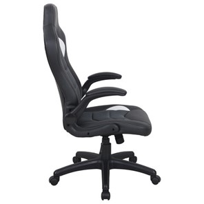 Офисное кресло BRABIX "Skill GM-005", откидные подлокотники, экокожа, черное/белое, 532493 в Екатеринбурге - предосмотр 1