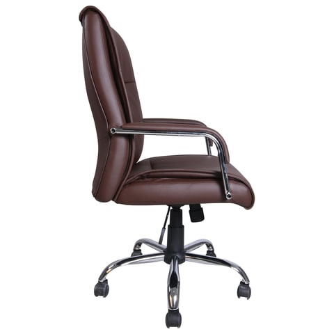 Офисное кресло BRABIX "Space EX-508", экокожа, хром, коричневое, 531164 в Екатеринбурге - изображение 2
