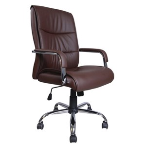 Офисное кресло BRABIX "Space EX-508", экокожа, хром, коричневое, 531164 в Ревде