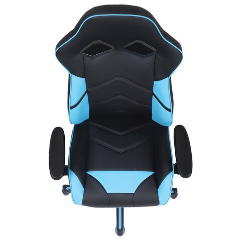 Офисное кресло BRABIX "Storm GM-006", регулируемые подлокотники, экокожа, черное/голубое, 532501 в Каменске-Уральском - изображение 7