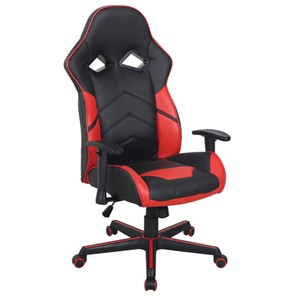 Офисное кресло BRABIX "Storm GM-006", регулируемые подлокотники, экокожа, черное/красное, 532500 в Кушве