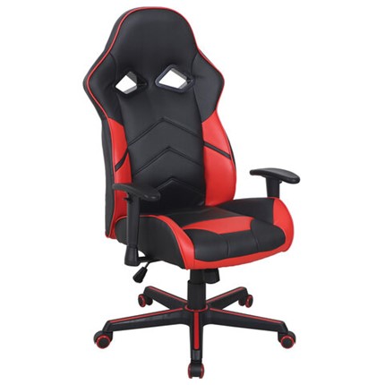 Офисное кресло BRABIX "Storm GM-006", регулируемые подлокотники, экокожа, черное/красное, 532500 в Кушве - изображение