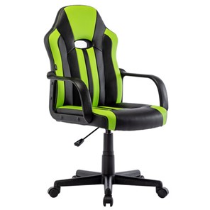 Офисное кресло BRABIX "Stripe GM-202", экокожа, черное/зеленое, 532511 в Кушве