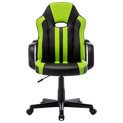 Офисное кресло BRABIX "Stripe GM-202", экокожа, черное/зеленое, 532511 в Кушве - изображение 4