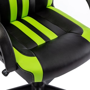 Офисное кресло BRABIX "Stripe GM-202", экокожа, черное/зеленое, 532511 в Кушве - предосмотр 7