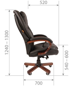 Кресло компьютерное CHAIRMAN 408 кожа черная в Ирбите - предосмотр 2