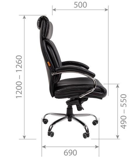 Кресло CHAIRMAN 423 Экокожа черная в Кушве - изображение 4