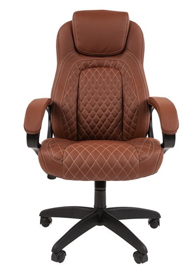 Кресло компьютерное CHAIRMAN 432, экокожа, цвет коричневый в Каменске-Уральском - изображение 2