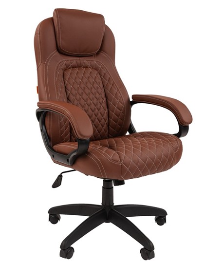 Кресло компьютерное CHAIRMAN 432, экокожа, цвет коричневый в Каменске-Уральском - изображение 1