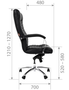 Компьютерное кресло CHAIRMAN 480 экожа черная в Красноуфимске - предосмотр 4