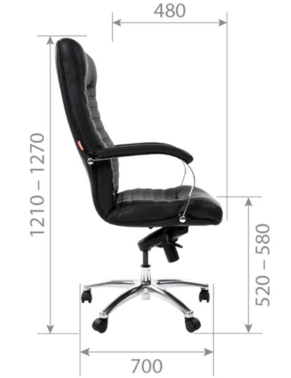 Компьютерное кресло CHAIRMAN 480 экожа черная в Кушве - изображение 4