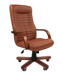 Офисное кресло CHAIRMAN 480 WD, экокожа, цвет коричневый в Ирбите