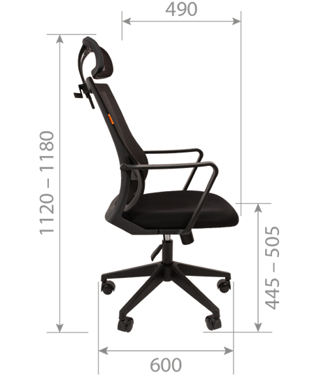Кресло офисное CHAIRMAN 545 сетка/ткань серый в Екатеринбурге - изображение 2