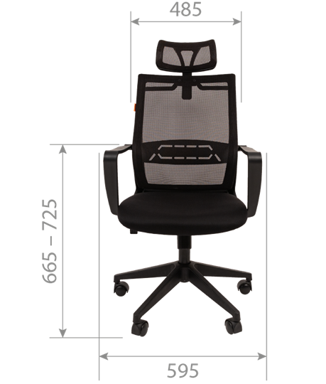 Кресло офисное CHAIRMAN 545 сетка/ткань серый в Екатеринбурге - изображение 1