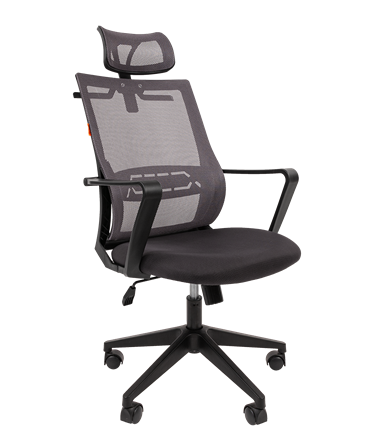 Кресло офисное CHAIRMAN 545 сетка/ткань серый в Екатеринбурге - изображение