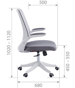 Компьютерное кресло CHAIRMAN 565, сетчатый акрил серый / полиэстер серый в Екатеринбурге - предосмотр 4