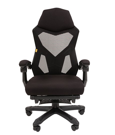Офисное кресло CHAIRMAN 571 с подставкой для ног , Сетчатый акрил черный / Полиэстер черный в Ревде - изображение 1