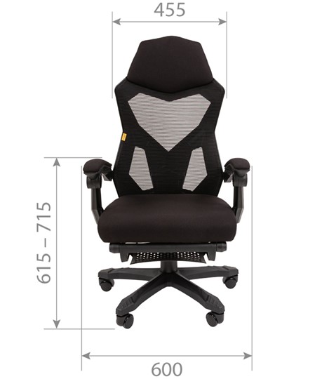 Офисное кресло CHAIRMAN 571 с подставкой для ног , Сетчатый акрил черный / Полиэстер черный в Ревде - изображение 6