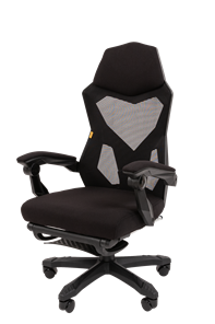 Офисное кресло CHAIRMAN 571 с подставкой для ног , Сетчатый акрил черный / Полиэстер черный в Каменске-Уральском - предосмотр 5
