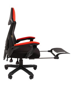 Кресло компьютерное CHAIRMAN 571 с подставкой для ног , сетчатый акрил / полиэстер черный/красный в Первоуральске - предосмотр 3