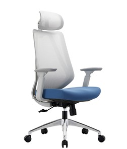 Офисное кресло CHAIRMAN 580 Сетчатый акрил белый / Полиэстер голубой в Каменске-Уральском