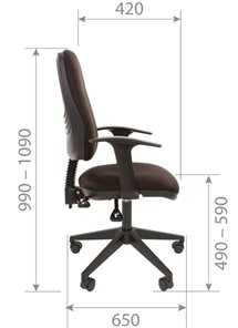 Кресло компьютерное CHAIRMAN 661 Ткань стандарт 15-21 черная в Полевском - предосмотр 4