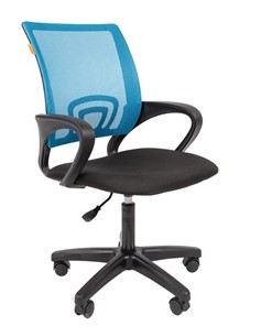 Офисное кресло CHAIRMAN 696 black LT, голубое в Артемовском