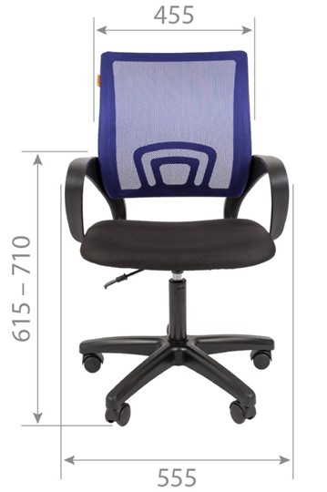 Офисное кресло CHAIRMAN 696 black LT, голубое в Кушве - изображение 1