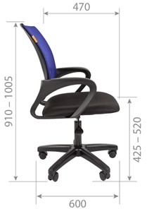Офисное кресло CHAIRMAN 696 black LT, голубое в Кушве - предосмотр 2