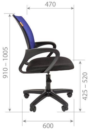 Офисное кресло CHAIRMAN 696 black LT, голубое в Кушве - изображение 2