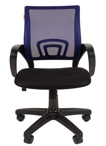 Офисное кресло CHAIRMAN 696 black Сетчатый акрил DW61 синий в Кушве - предосмотр 1
