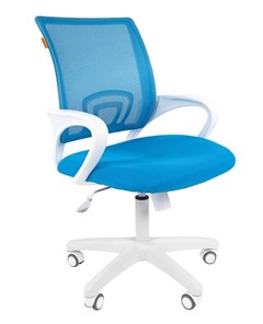 Компьютерное кресло CHAIRMAN 696 white, tw12-tw04 голубой в Екатеринбурге