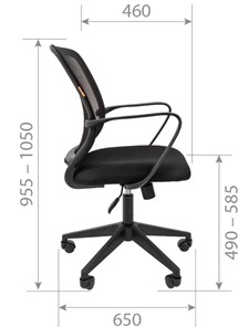 Кресло офисное CHAIRMAN 698 black TW, ткань, цвет оранжевый в Кушве - предосмотр 4