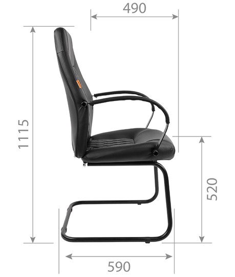 Кресло CHAIRMAN 950V LT Экокожа черная в Кушве - изображение 4