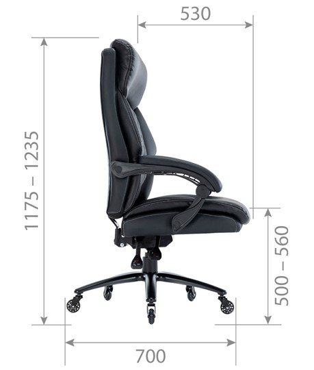 Кресло компьютерное CHAIRMAN CH412 эко кожа черная в Кушве - изображение 4