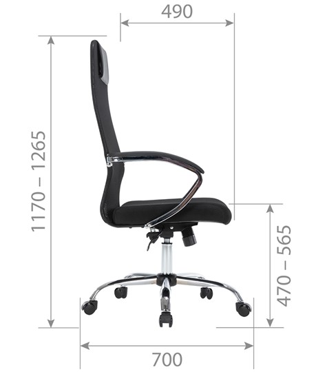 Компьютерное кресло CHAIRMAN CH612 Сетчатый акрил / Ткань стандарт / Экокожа, черный в Каменске-Уральском - изображение 4