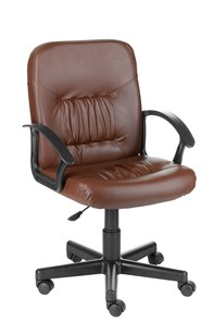 Кресло офисное Чат кожзам коричневый в Каменске-Уральском