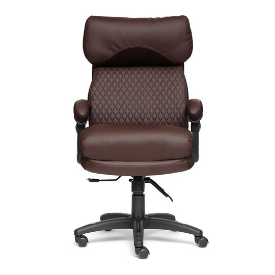 Кресло офисное CHIEF кож/зам/ткань, коричневый/коричневый стеганный, 36-36/36-36 стеганный/24 арт.13111 в Ревде - изображение 3