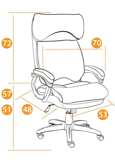 Кресло офисное DUKE флок/ткань, серый/серый, 29/TW-12 арт.14039 в Кушве - изображение 27